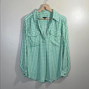 EUC Ann Taylor Gingham Blouse